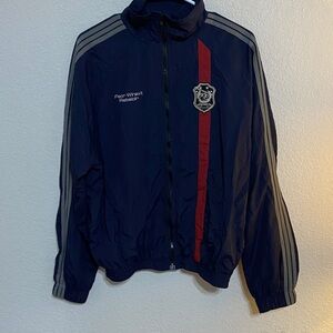 WLNEXT Men's Navy and Red Nylon Streetwear Jacket